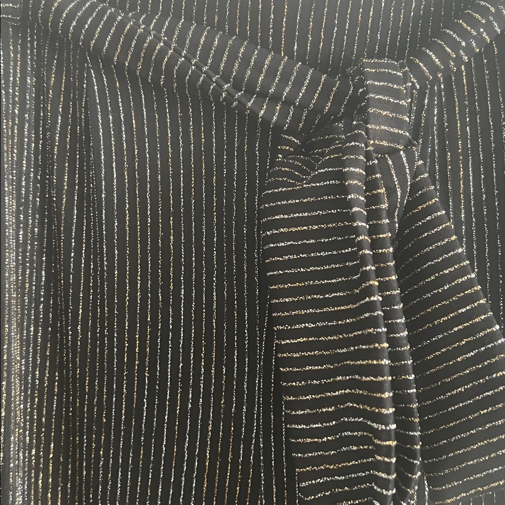 Torrid Black Wide Leg Pants with Silver & Gold PinStripes - Size 1X (14/16) NWT - Picture 7 of 11